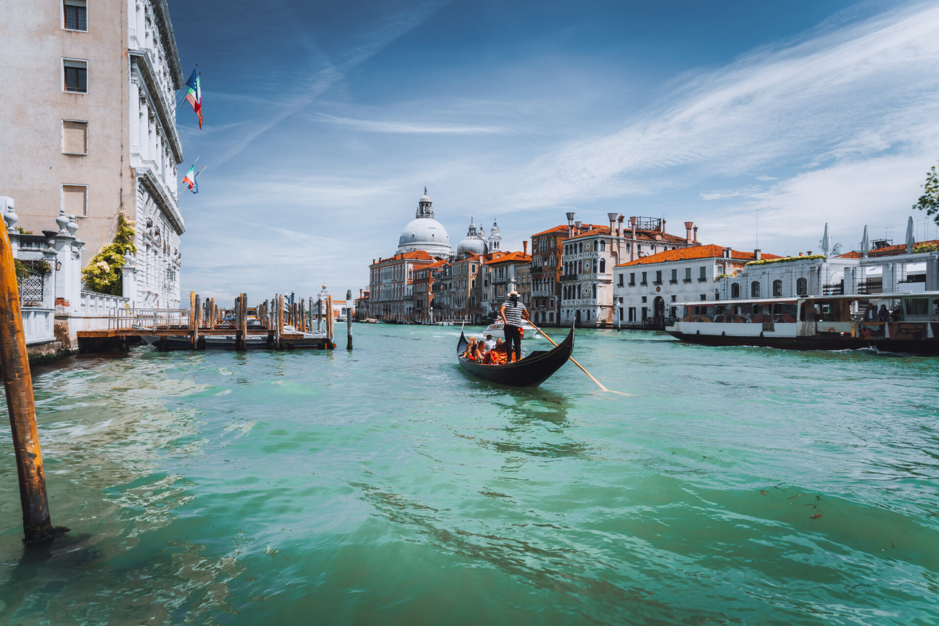 Grand Canal and Basilica Santa Maria della Salute, Venice, Italy.